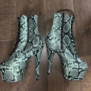 Pleaser Adore SnakeSkin Bootie